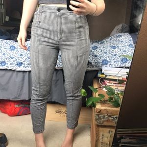 High waisted checkered trousers